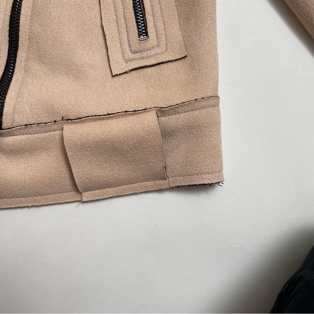 EVIE faux leather moto jacket in blush pink - Picture 5 of 11